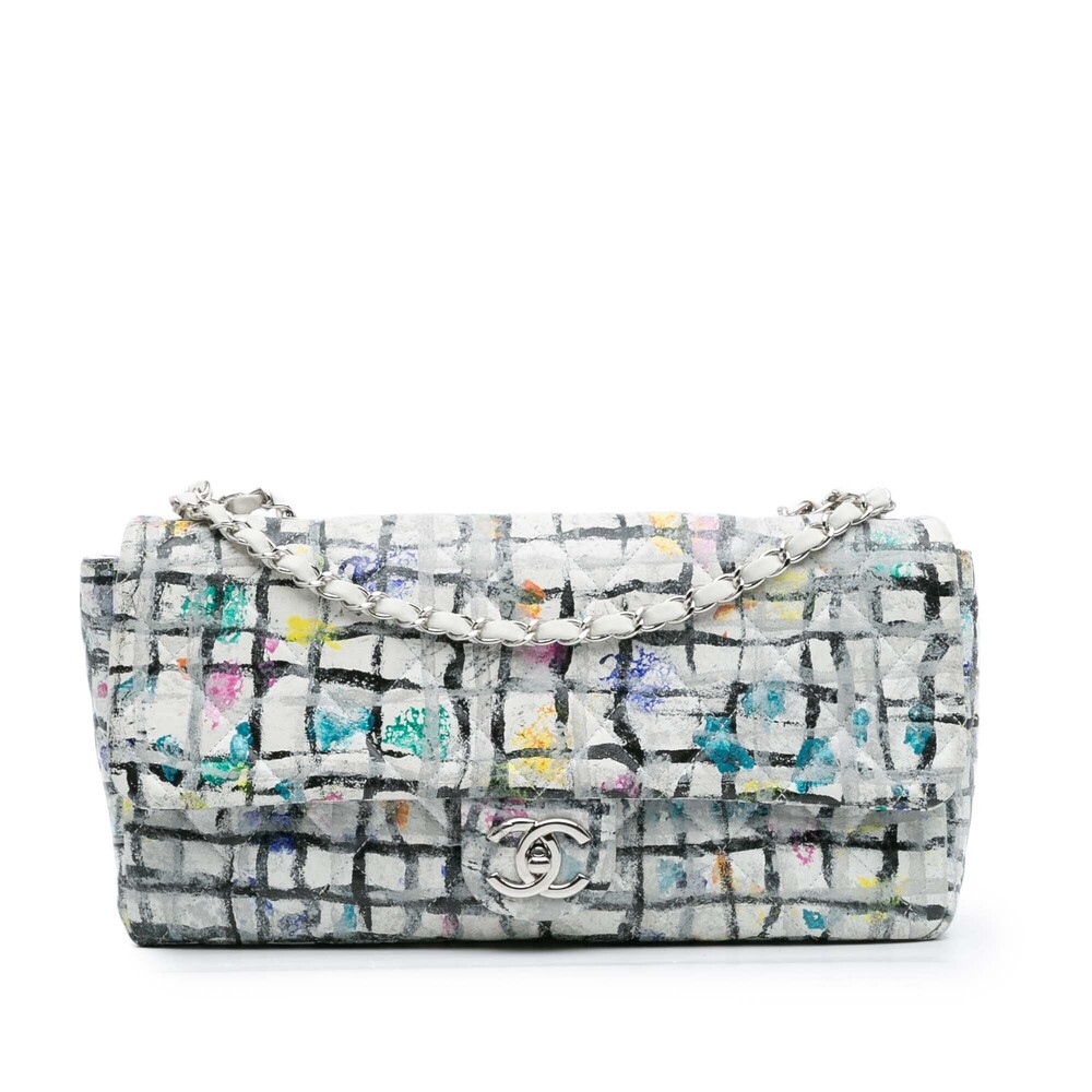 Pre-Loved Chanel Medium Calfskin Hand Painted Graffiti Flap